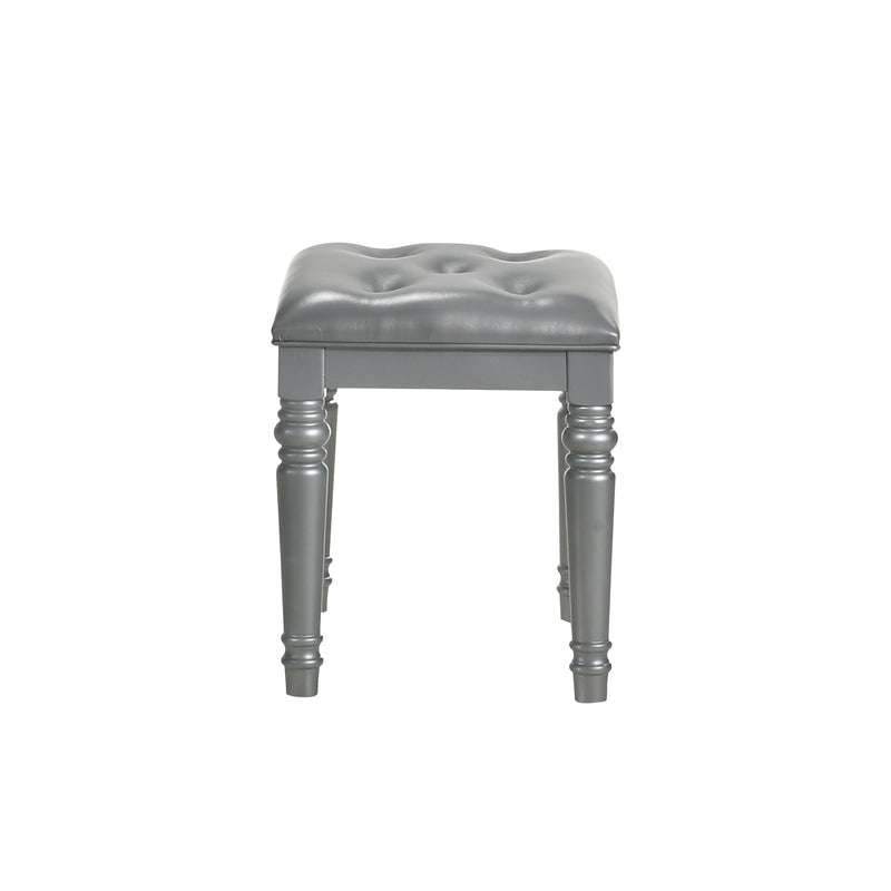 Valentino Dressing Table Stool-Silver