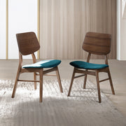 Oscar Chair With Forest Green Cushion-Walnut