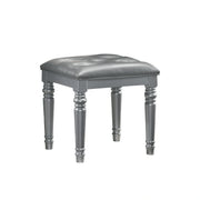 Valentino Dressing Table Stool-Silver