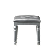 Valentino Dressing Table Stool-Silver