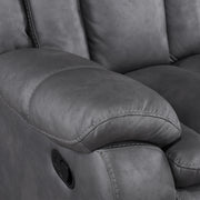 Morello Console Loveseat W/ Dual Recliners-Gray