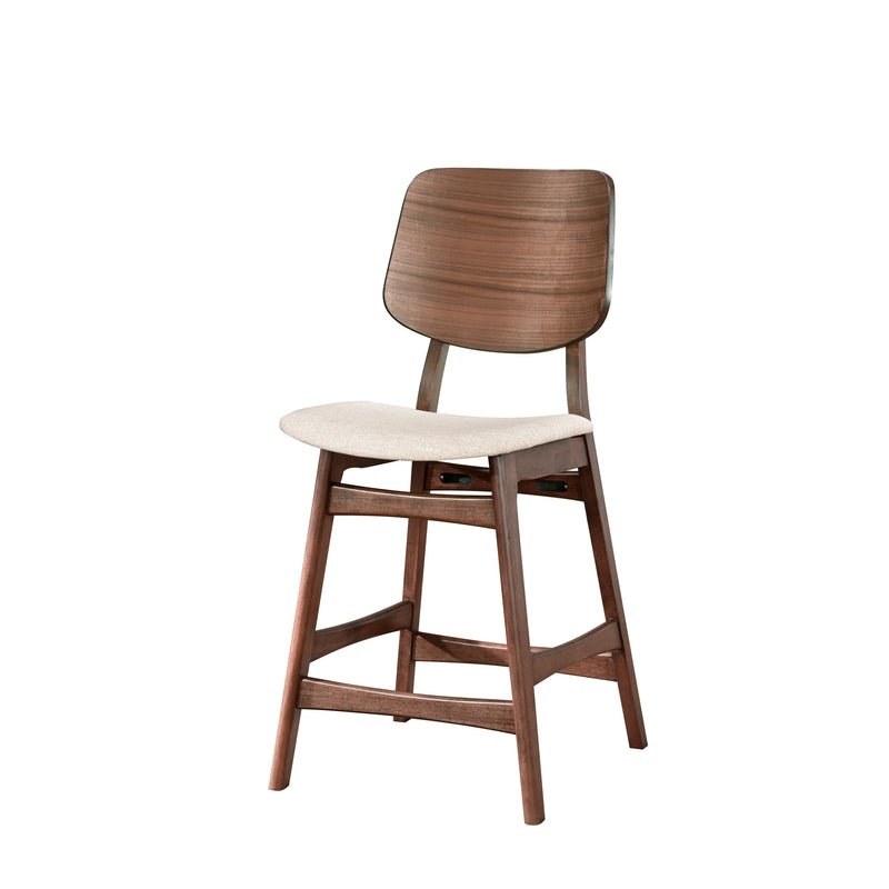Oscar Counter Chair With Natural Cushion-Walnut