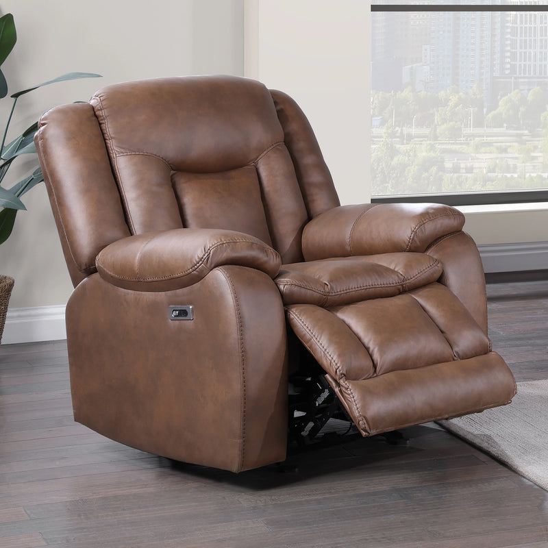 Morello Glider Recliner W/Pwr Fr- Brown