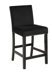Celeste 5Pc 42" Marble Finish Counter Table & 4 Chairs-Black