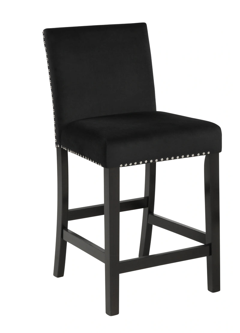 Celeste 5Pc 42" Marble Finish Counter Table & 4 Chairs-Black