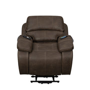 Brookings Power Lift Recliner W/ Heat & Massage-Brown