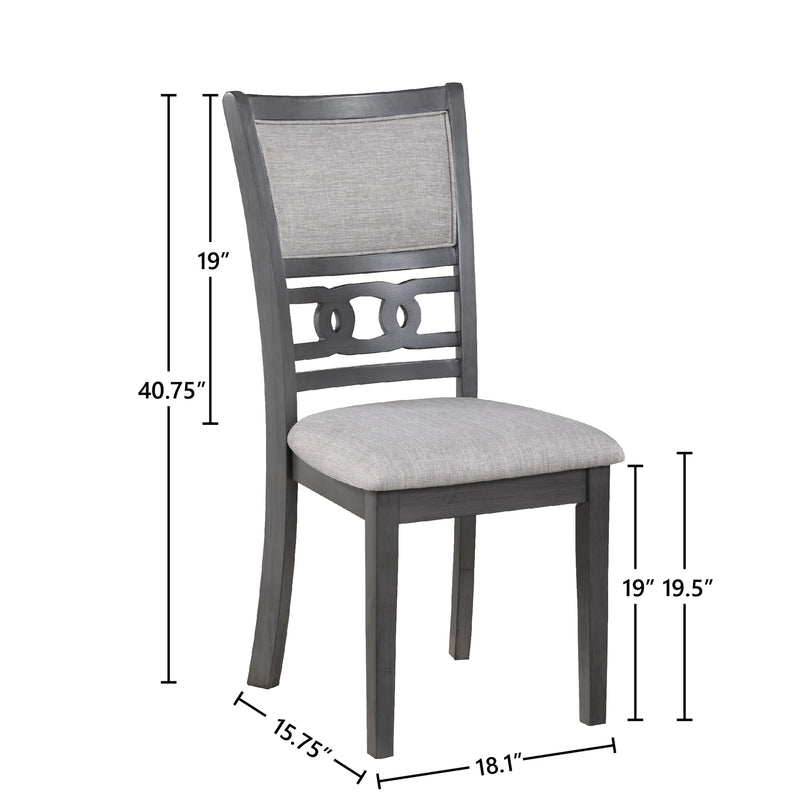 Gia 5 Pc 48" Rectangle Dining Table & 4 Chairs-Gray