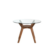 Oscar Dining Table Base For Glass Top Table-Walnut