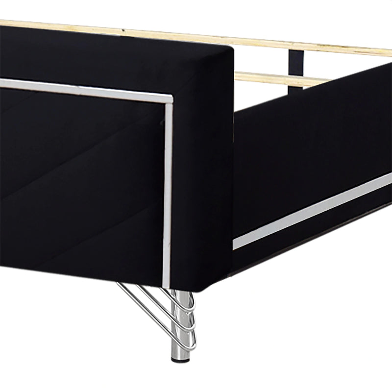 Ava 5/0 Q Headboard, Footboard & Slat Kit-Ebony