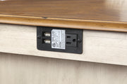 Amy 5 Pc 60" Counter Storage Table+Chairs- Bisque/Brown