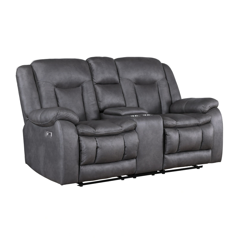 Morello Console Loveseat W/Pwr Fr-Gray