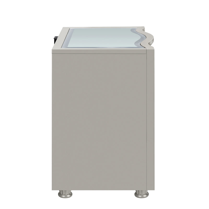 Reflections Nightstand W/Mirrored Top-Silver