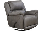 Catnapper Furniture Cole Chaise Swivel Glider Recliner in Charcoal - Sims Furniture