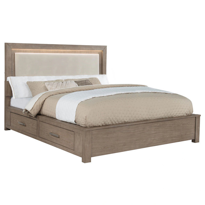 Kenora Panel Platform Storage Bed with LED Lighting