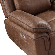 Ryland Console Loveseat W/Pwr Fr--Brown