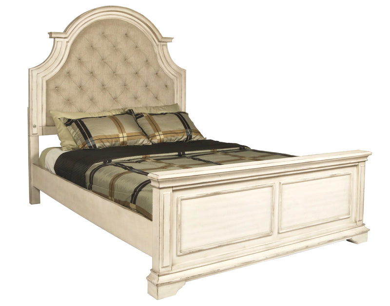 ANASTASIA California King WK SIDE RAILS - ANT. WHITE - Sims Furniture