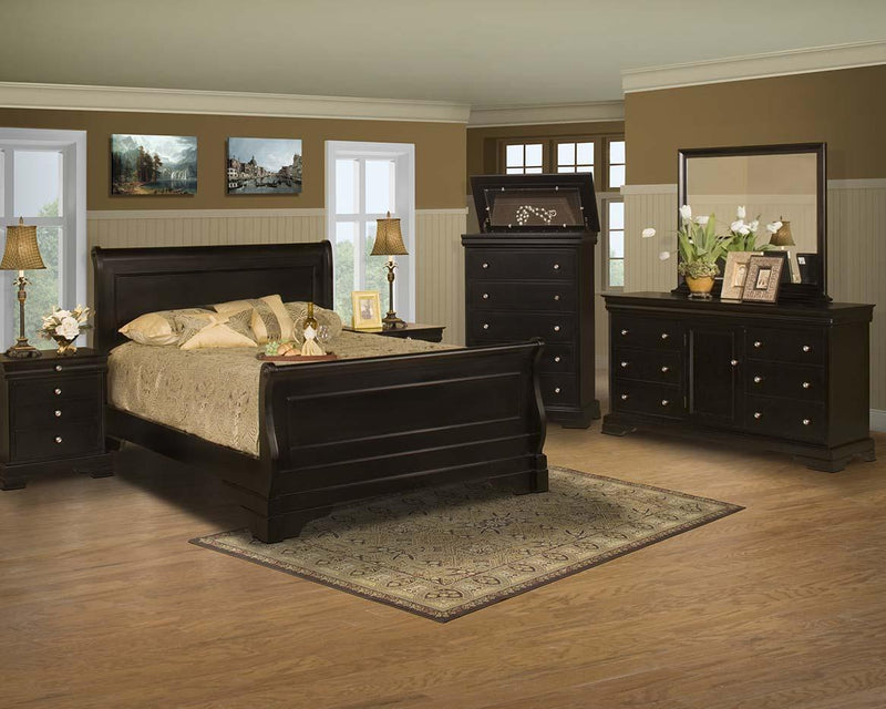 New Classic Belle Rose 4 Drawer Night Stand in Black Cherry - Sims Furniture