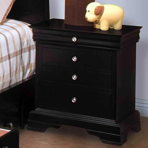 New Classic Belle Rose 4 Drawer Night Stand in Black Cherry - Sims Furniture