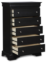 New Classic Belle Rose 5 Drawer Lift Top Chest in Black Cherry - Sims Furniture