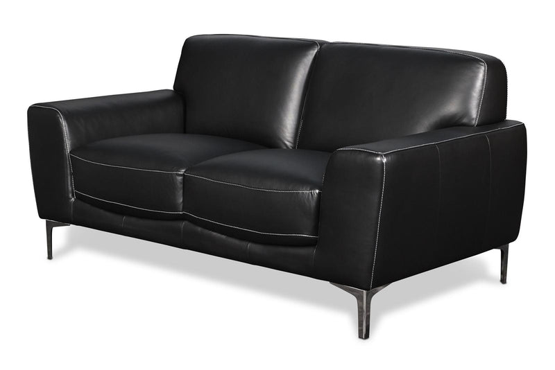 New Classic Carrara Loveseat in Black - Sims Furniture