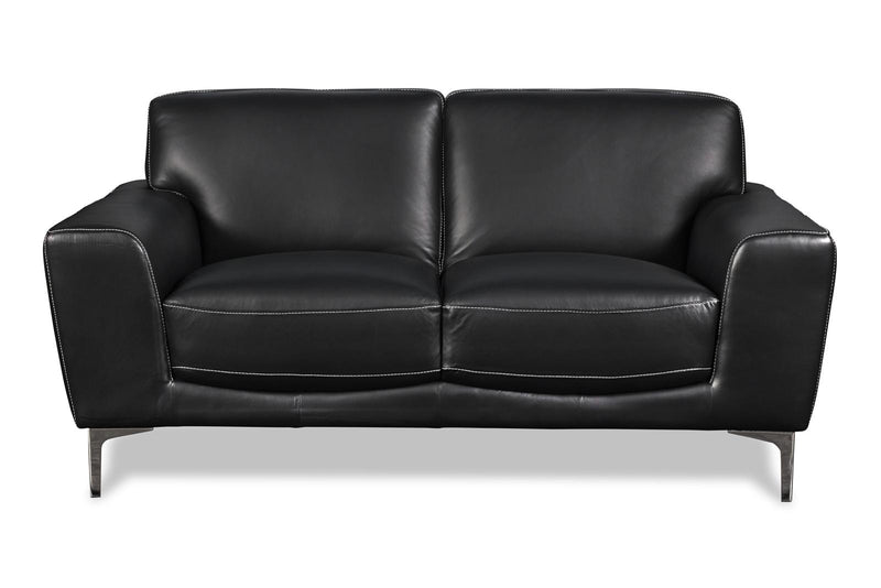 New Classic Carrara Loveseat in Black - Sims Furniture