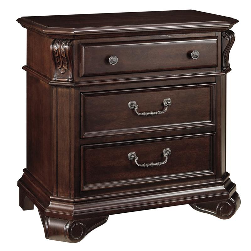 New Classic Emilie 3 Drawer Night Stand in English Tudor - Sims Furniture