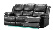 New Classic Flynn Power Sofa (Lights) in Premier Black - Sims Furniture