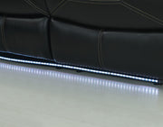New Classic Flynn Power Sofa (Lights) in Premier Black - Sims Furniture