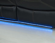 New Classic Flynn Power Sofa (Lights) in Premier Black - Sims Furniture