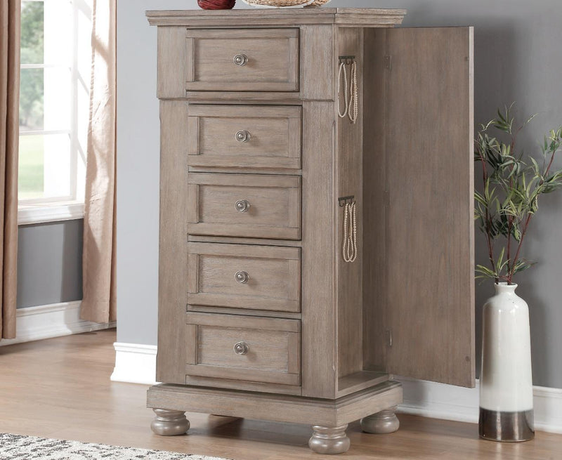 New Classic Furniture Allegra Swivel Chest in Pewter - Sims Furniture