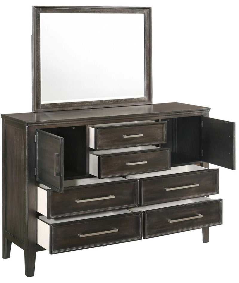 New Classic Furniture Andover 6 Drawer Dresser in Nutmeg - Sims Furniture