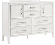 New Classic Furniture Andover 6 Drawer Dresser in White - Sims Furniture