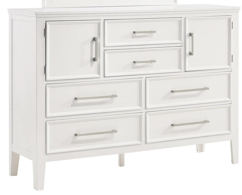 New Classic Furniture Andover 6 Drawer Dresser in White - Sims Furniture