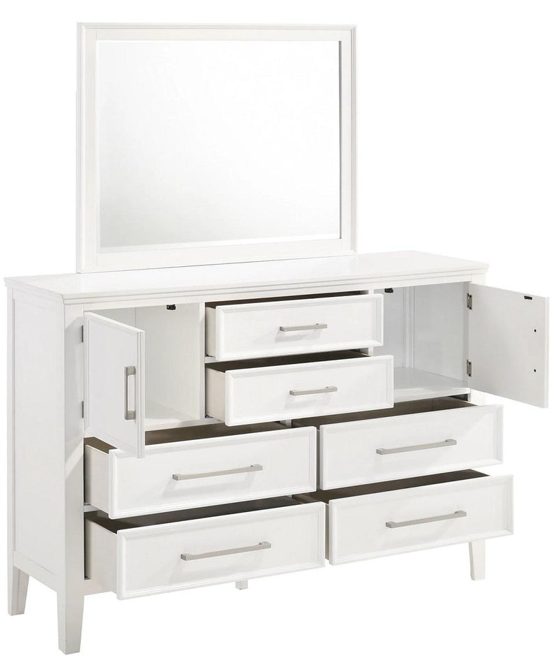 New Classic Furniture Andover 6 Drawer Dresser in White - Sims Furniture