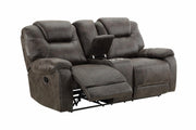 New Classic Furniture Anton Dual Recliner Console Loveseat in Chocolate - Sims Furniture