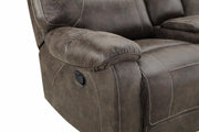New Classic Furniture Anton Dual Recliner Console Loveseat in Chocolate - Sims Furniture