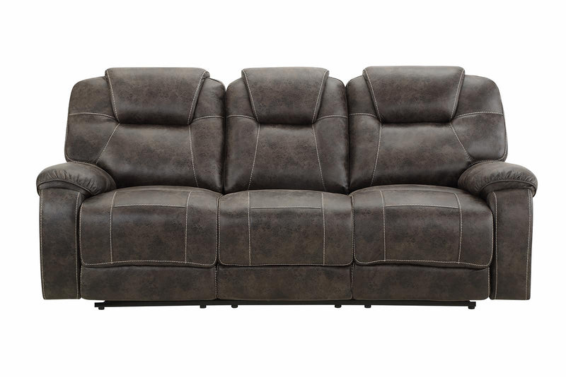 New Classic Furniture Anton Dual Recliner Sofa in Chocolate - Sims Furniture