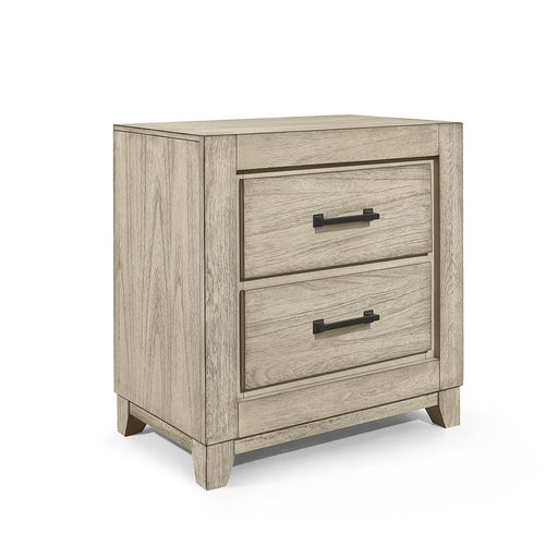 New Classic Furniture Ashland 2 Drawer Nightstand in Rustic White - Sims Furniture