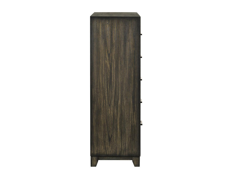 New Classic Furniture Ashland 5 Drawer Chest in Rustic Brown - Sims Furniture