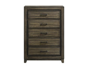 New Classic Furniture Ashland 5 Drawer Chest in Rustic Brown - Sims Furniture