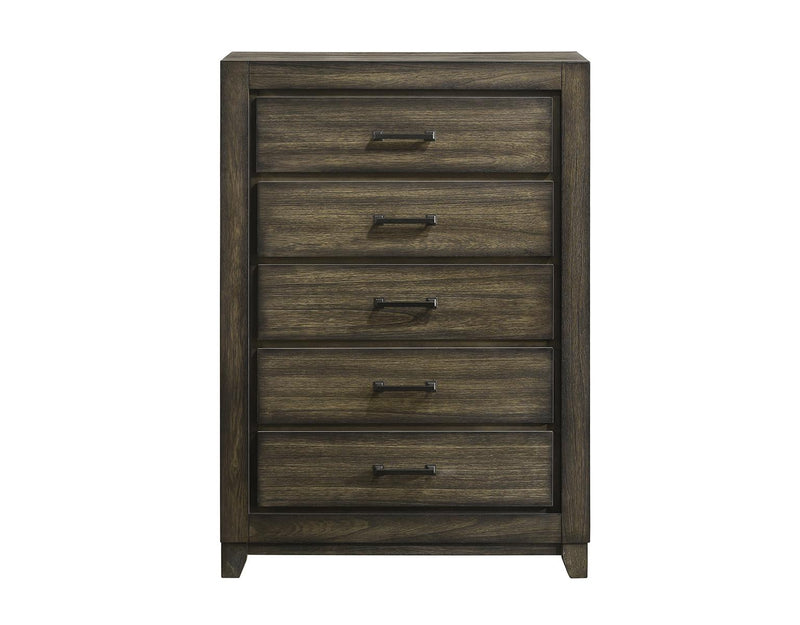 New Classic Furniture Ashland 5 Drawer Chest in Rustic Brown - Sims Furniture