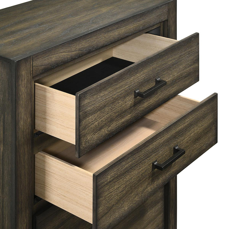 New Classic Furniture Ashland 5 Drawer Chest in Rustic Brown - Sims Furniture