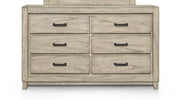 New Classic Furniture Ashland 6 Drawer Dresser in Rustic White - Sims Furniture
