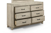New Classic Furniture Ashland 6 Drawer Dresser in Rustic White - Sims Furniture