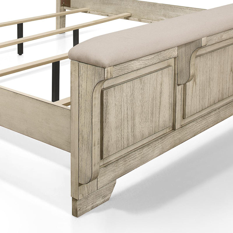 New Classic Furniture Ashland Queen Panel Bed in Rustic White - Sims Furniture