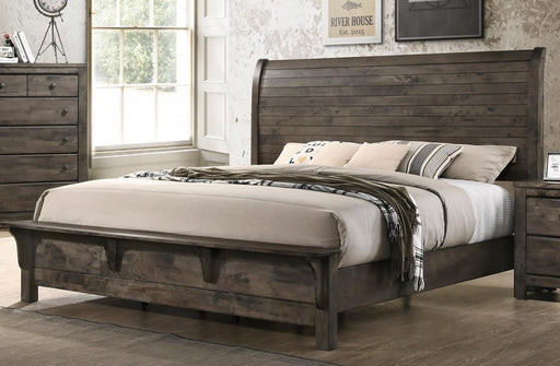 New Classic Furniture Blue Ridge Queen Bed w/ Bench Footboard in Rustic Gray - Sims Furniture