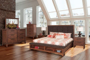 New Classic Furniture Cagney Queen Bed in Chestnut - Sims Furniture