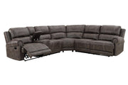 New Classic Furniture Calhoun 3pc Power Reclining Sectional in Walnut - Sims Furniture