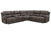 New Classic Furniture Calhoun 3pc Power Reclining Sectional in Walnut - Sims Furniture