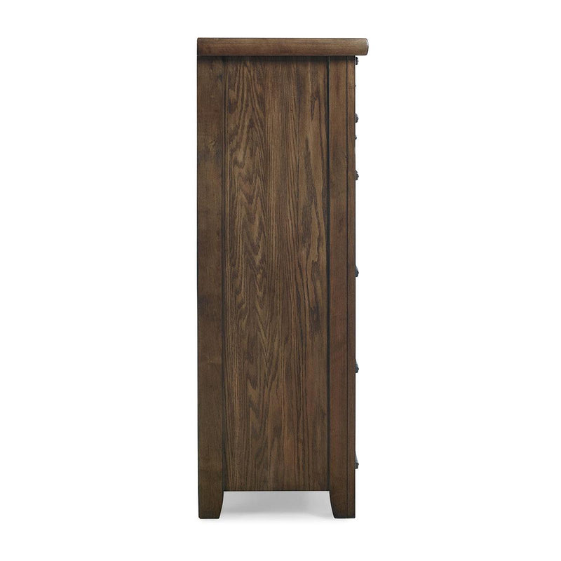 New Classic Furniture Fairfax 5 Drawer Lift Top Chest in Medium Oak - Sims Furniture